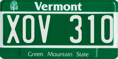 VT license plate XOV310