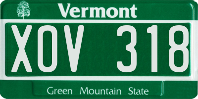 VT license plate XOV318