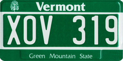 VT license plate XOV319