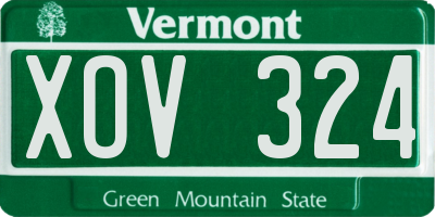 VT license plate XOV324