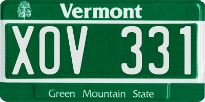 VT license plate XOV331