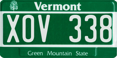VT license plate XOV338