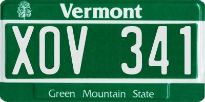VT license plate XOV341