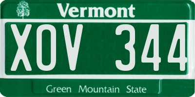 VT license plate XOV344