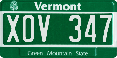 VT license plate XOV347