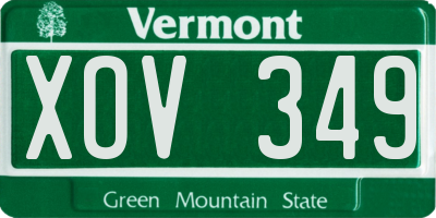 VT license plate XOV349