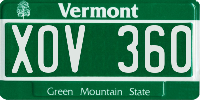 VT license plate XOV360