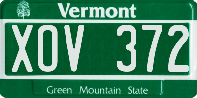 VT license plate XOV372
