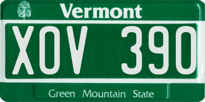 VT license plate XOV390