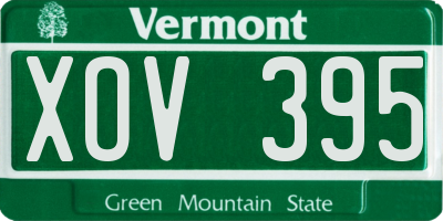 VT license plate XOV395