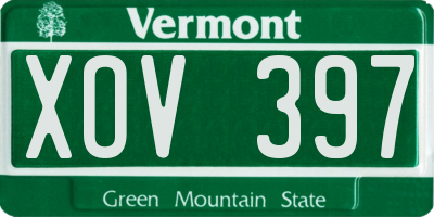 VT license plate XOV397