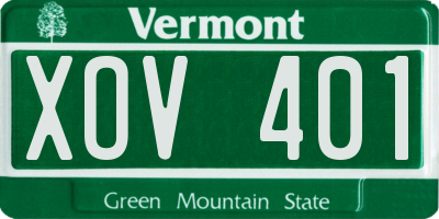 VT license plate XOV401