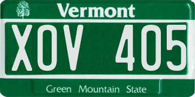 VT license plate XOV405