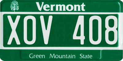 VT license plate XOV408
