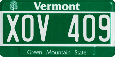 VT license plate XOV409