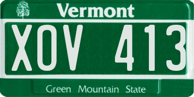 VT license plate XOV413