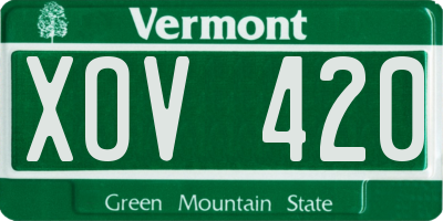 VT license plate XOV420