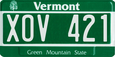 VT license plate XOV421
