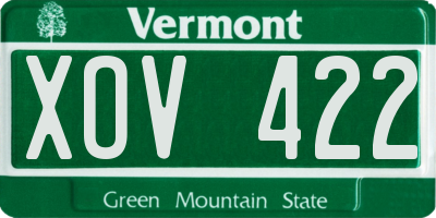 VT license plate XOV422