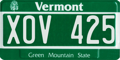 VT license plate XOV425
