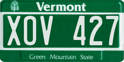 VT license plate XOV427