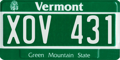 VT license plate XOV431