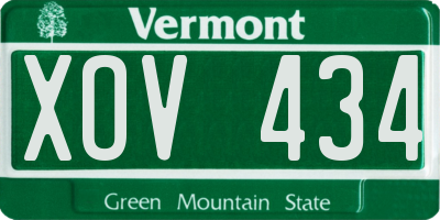 VT license plate XOV434