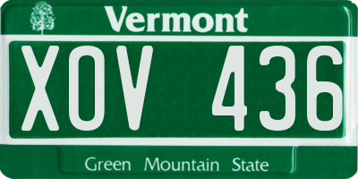 VT license plate XOV436