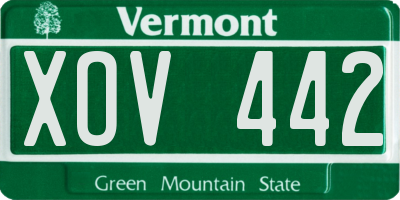 VT license plate XOV442