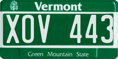 VT license plate XOV443