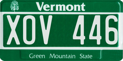 VT license plate XOV446
