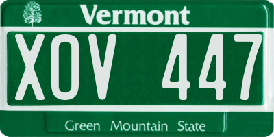 VT license plate XOV447