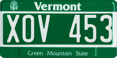 VT license plate XOV453