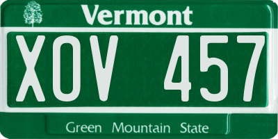 VT license plate XOV457