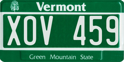 VT license plate XOV459