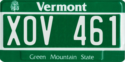 VT license plate XOV461