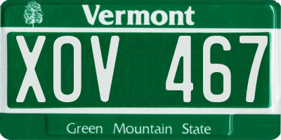 VT license plate XOV467