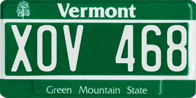 VT license plate XOV468