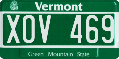 VT license plate XOV469