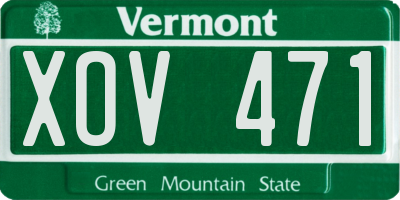 VT license plate XOV471