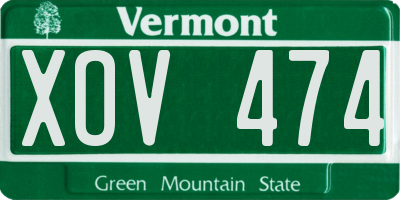 VT license plate XOV474