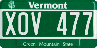 VT license plate XOV477