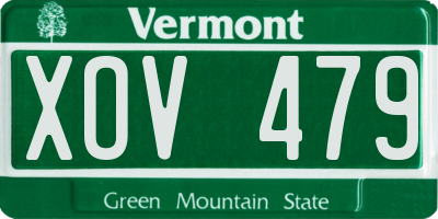 VT license plate XOV479