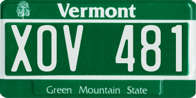 VT license plate XOV481