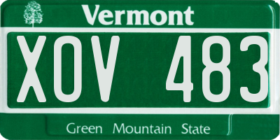 VT license plate XOV483