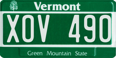 VT license plate XOV490