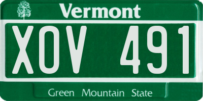 VT license plate XOV491