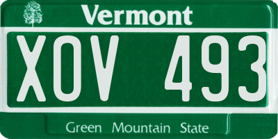 VT license plate XOV493