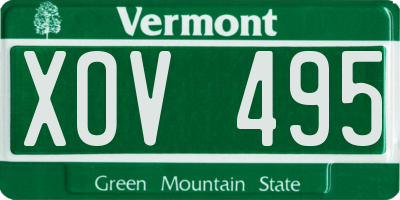 VT license plate XOV495