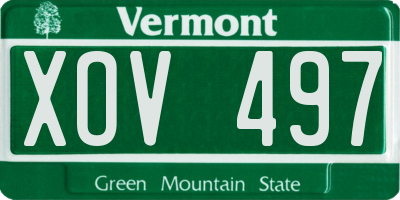 VT license plate XOV497